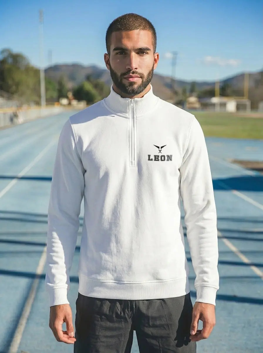 High Neck Half Zipper Sports Sweatshirt LEON