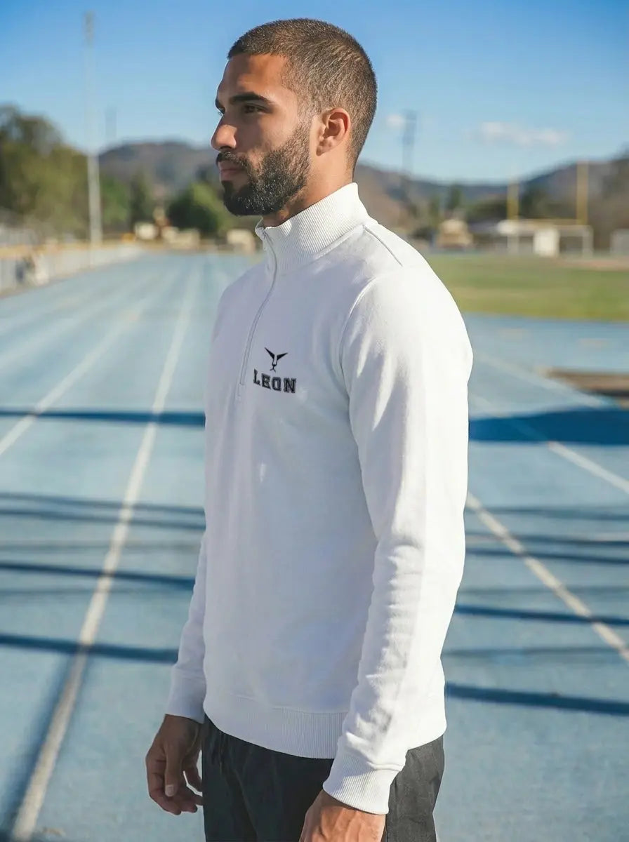 High Neck Half Zipper Sports Sweatshirt LEON