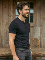 Henley Neck  Half Sleeve T-Shirt LEON