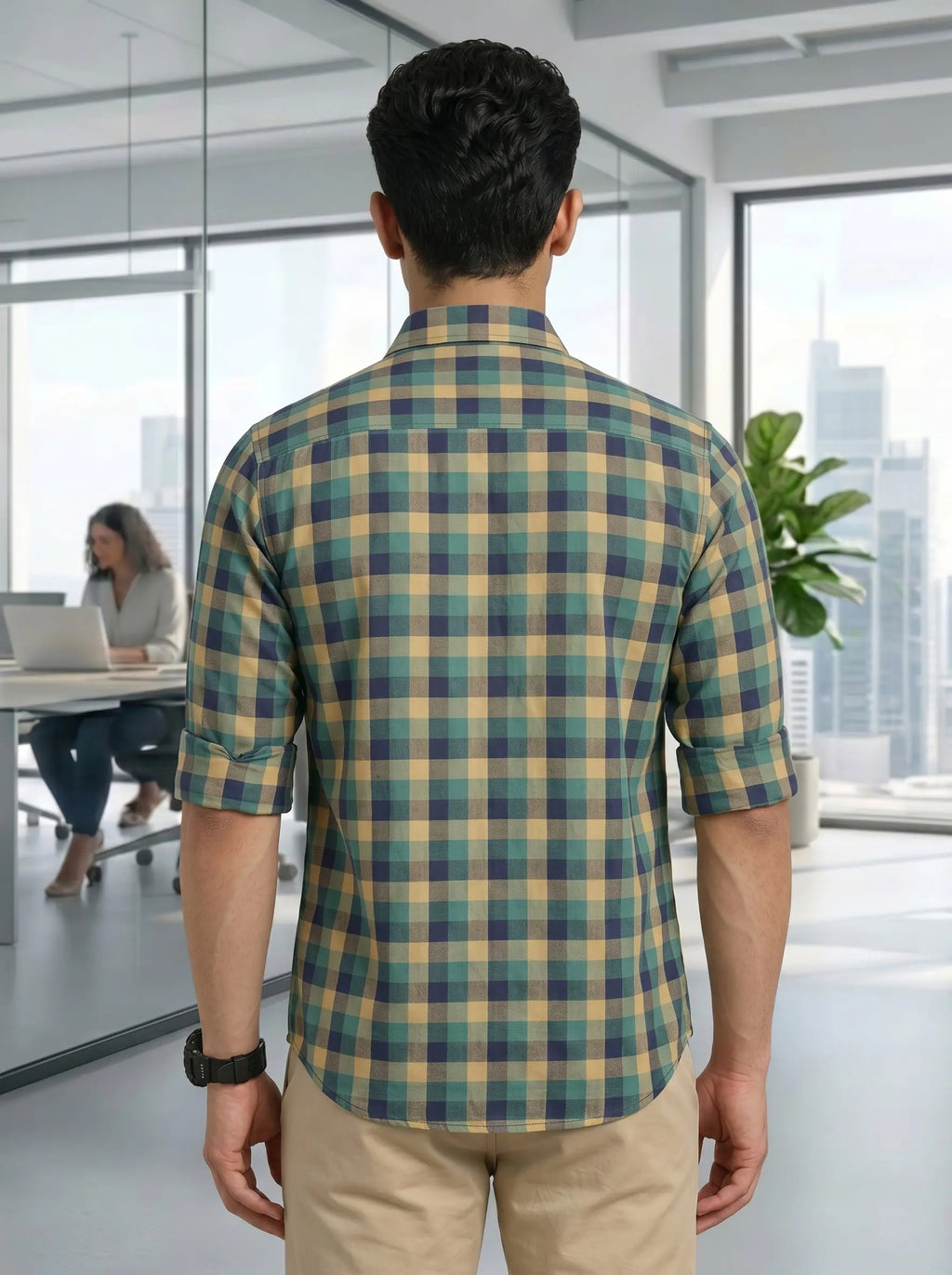 Checkered Poly Cotton Full Sleeve Shirt LEON