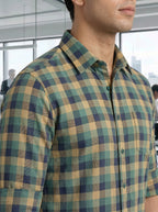 Checkered Poly Cotton Full Sleeve Shirt LEON