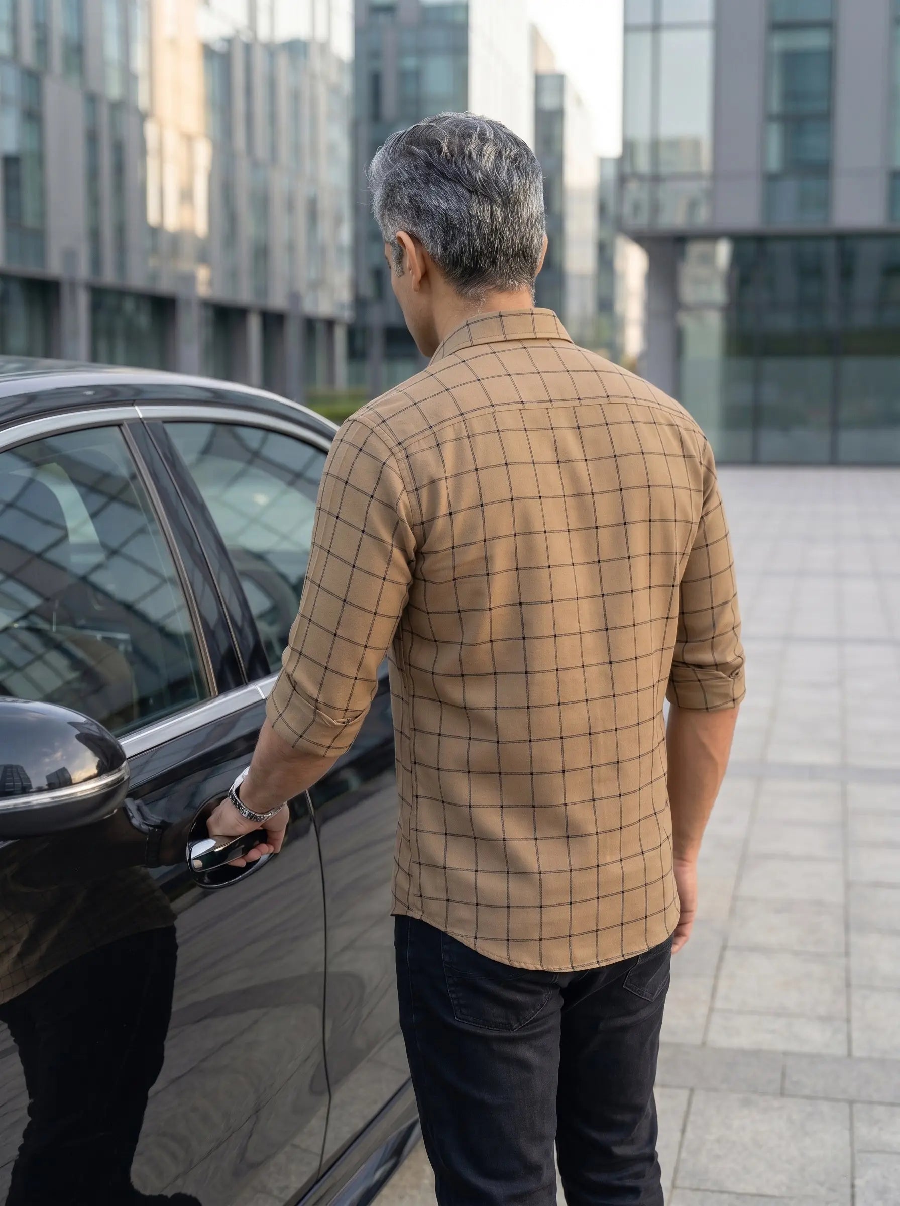 Checkered Poly Cotton Full Sleeve Shirt LEON