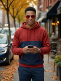 Color Block Cut & Sew Full Sleeve Pullover Hoodie LEON