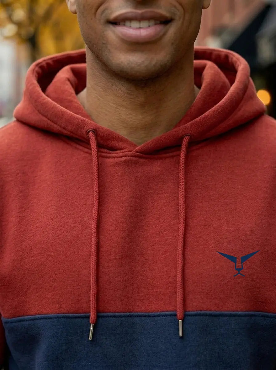 Color Block Cut & Sew Full Sleeve Pullover Hoodie LEON