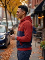 Color Block Cut & Sew Full Sleeve Pullover Hoodie LEON