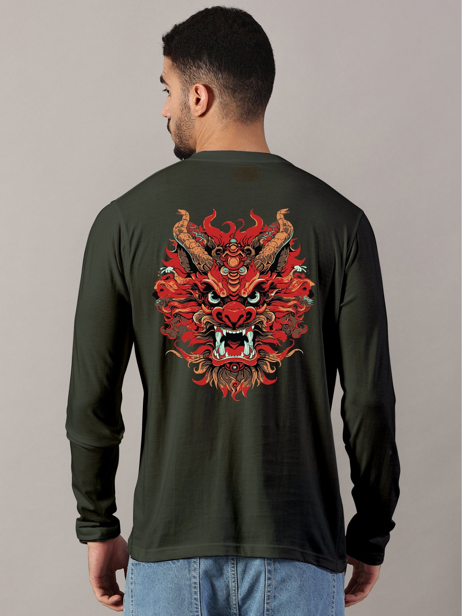 Dragon Printed Full Sleeve T-Shirt