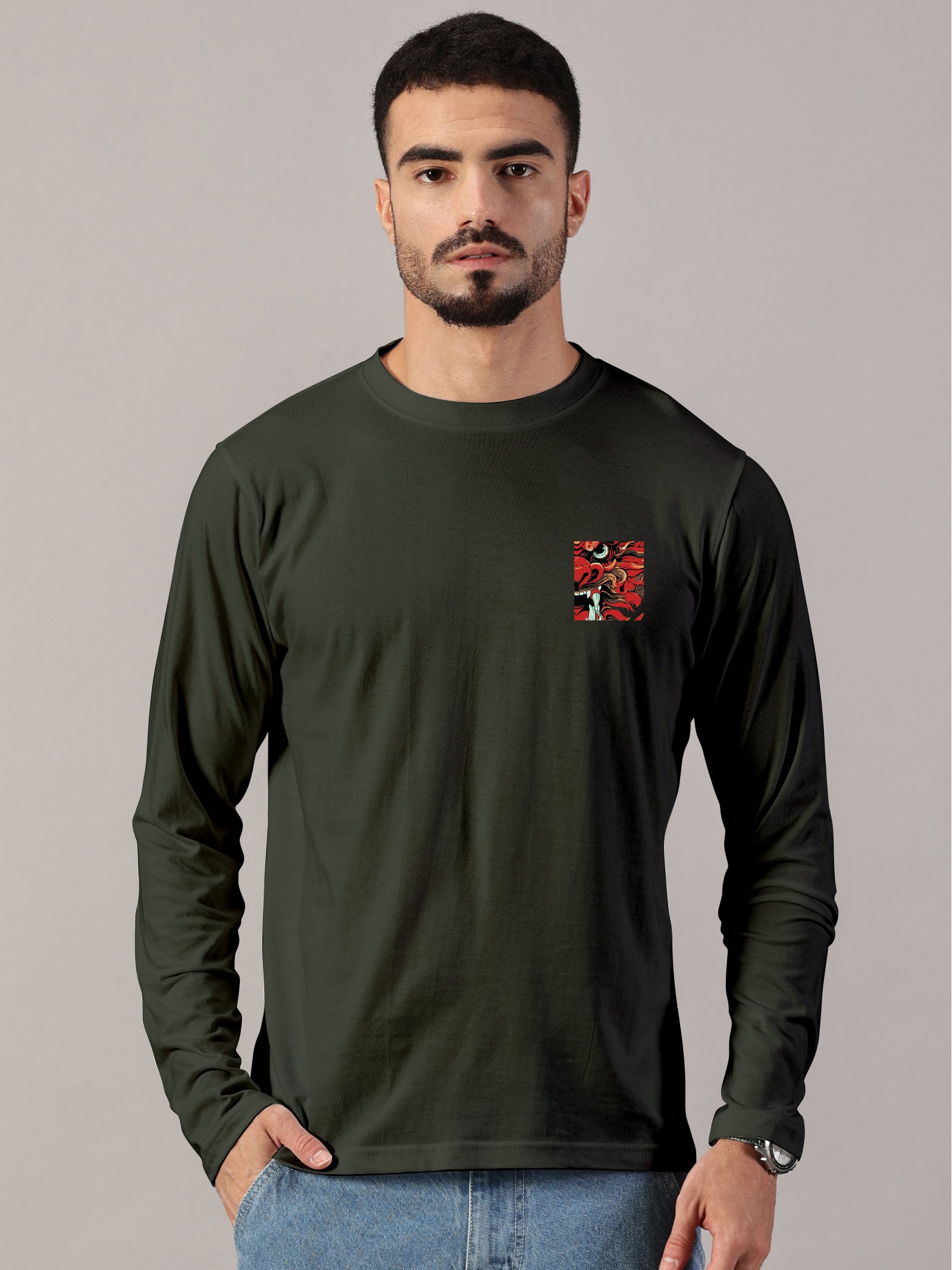 Dragon Printed Full Sleeve T-Shirt