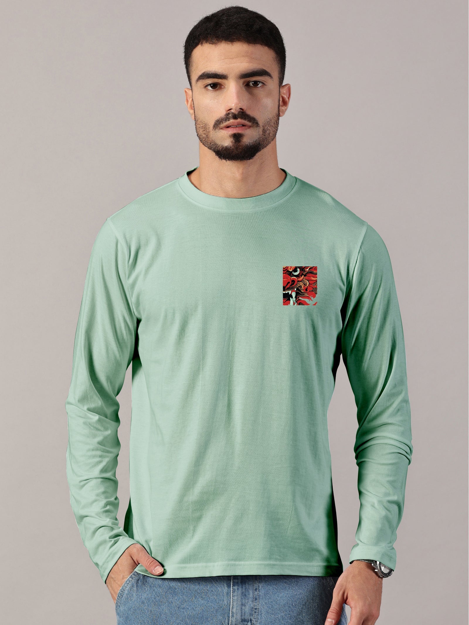 Dragon Printed Full Sleeve T-Shirt