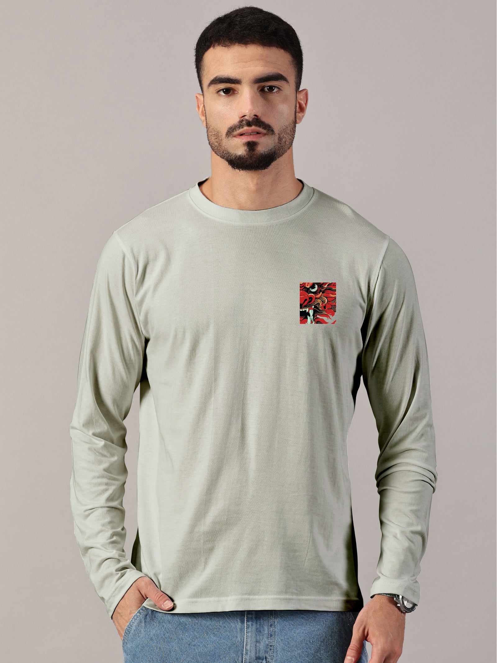 Dragon Printed Full Sleeve T-Shirt