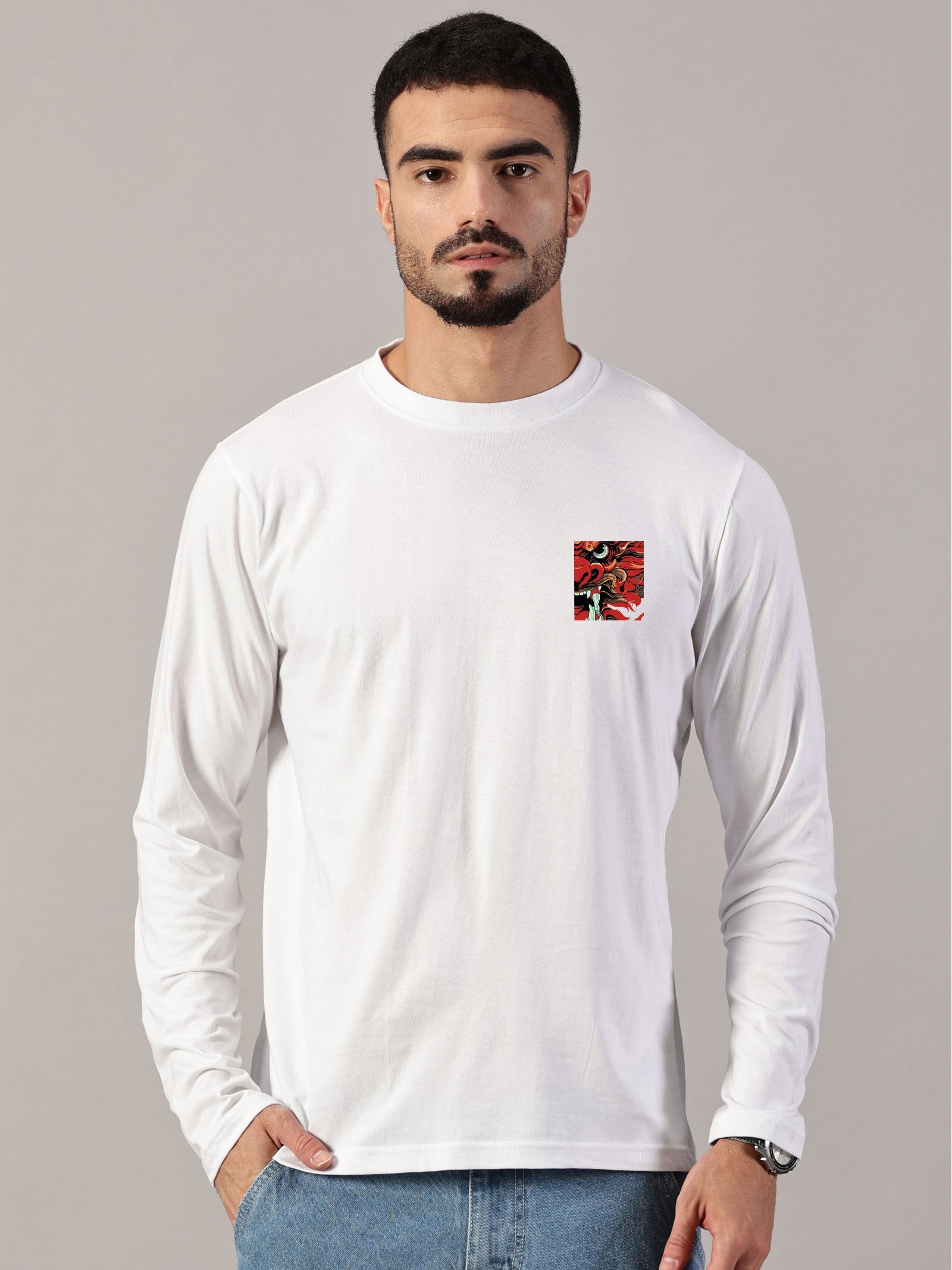 Dragon Printed Full Sleeve T-Shirt