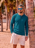 Henley Neck Full Sleeve T-Shirt LEON
