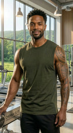 LEON Men's Sleeveless Cotton Workout Gym Vest LEON