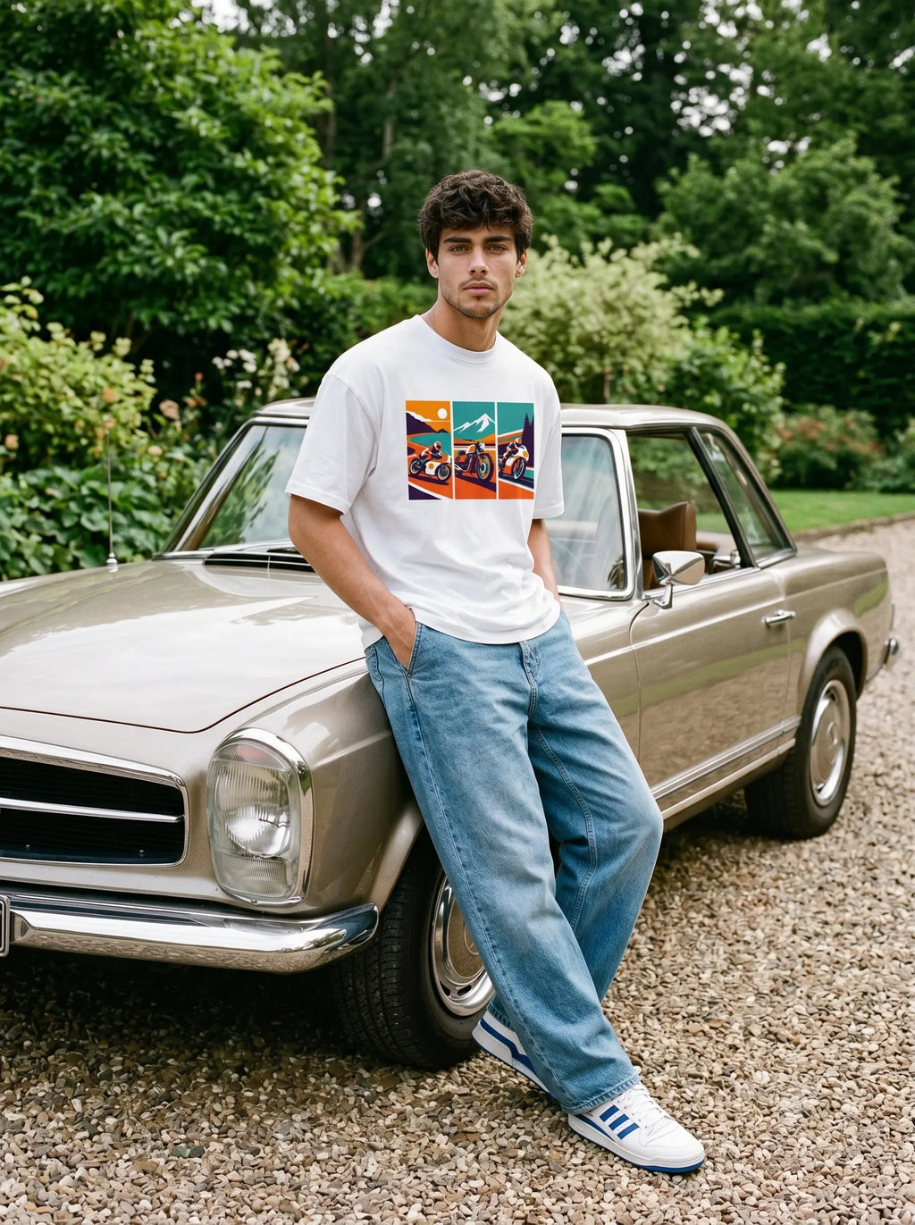 LEON Men’s  Vintage-Style Graphic Printed T-Shirt LEON
