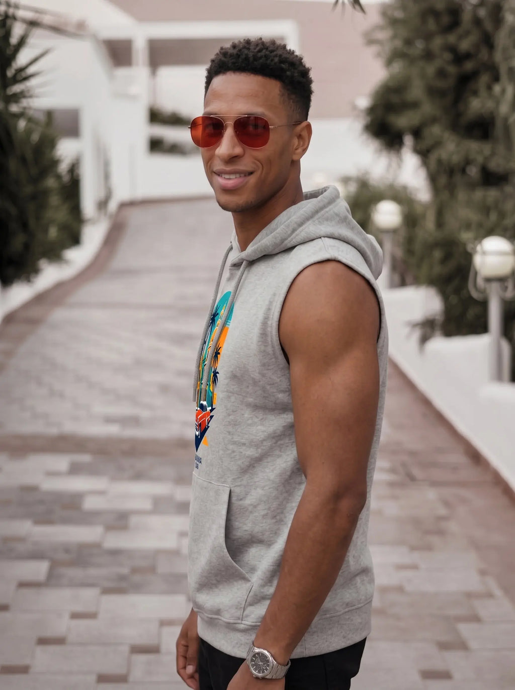 Havana Cuba Printed Sleeveless Pullover Hoodie LEON