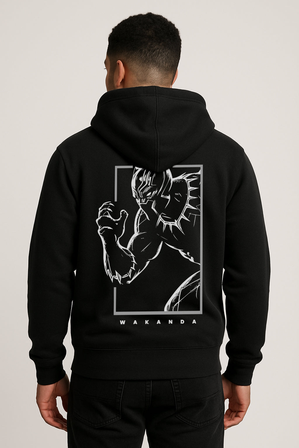 Wakanda Printed Kangaroo Pocket Full Sleeve Pullover Hoodie