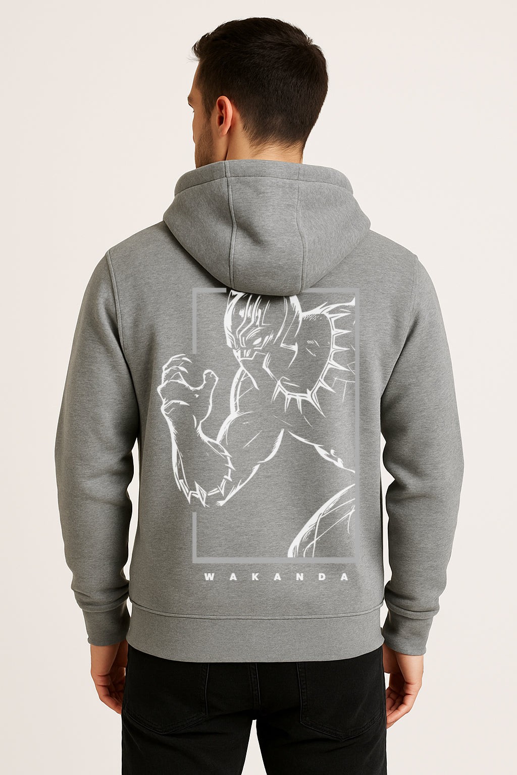 Wakanda Printed Kangaroo Pocket Full Sleeve Pullover Hoodie