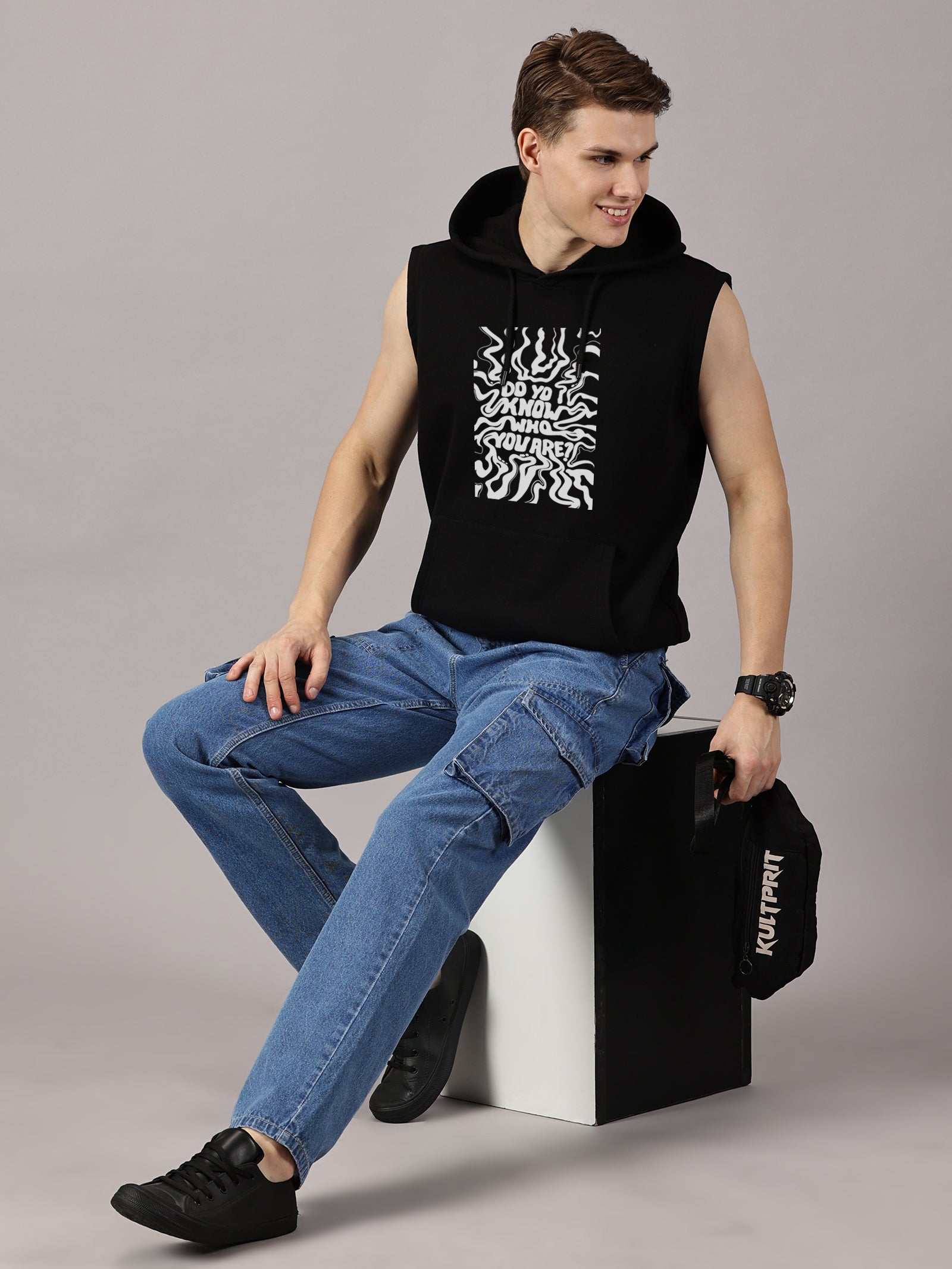 Do you know Printed Sleeveless Pullover Hoodie