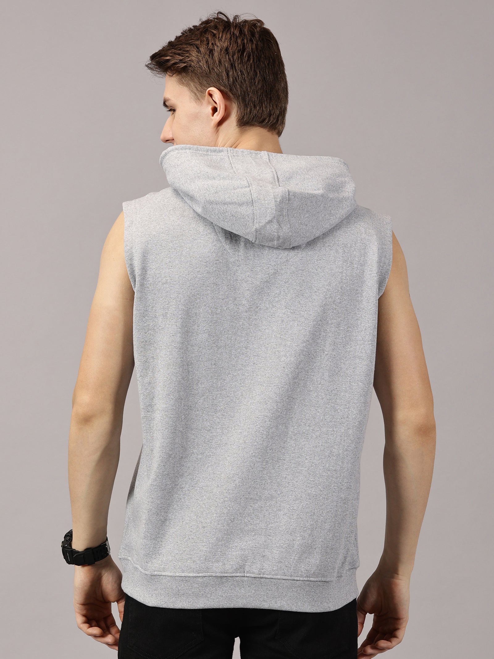 Eat Sleep Game Printed Sleeveless Pullover Hoodie