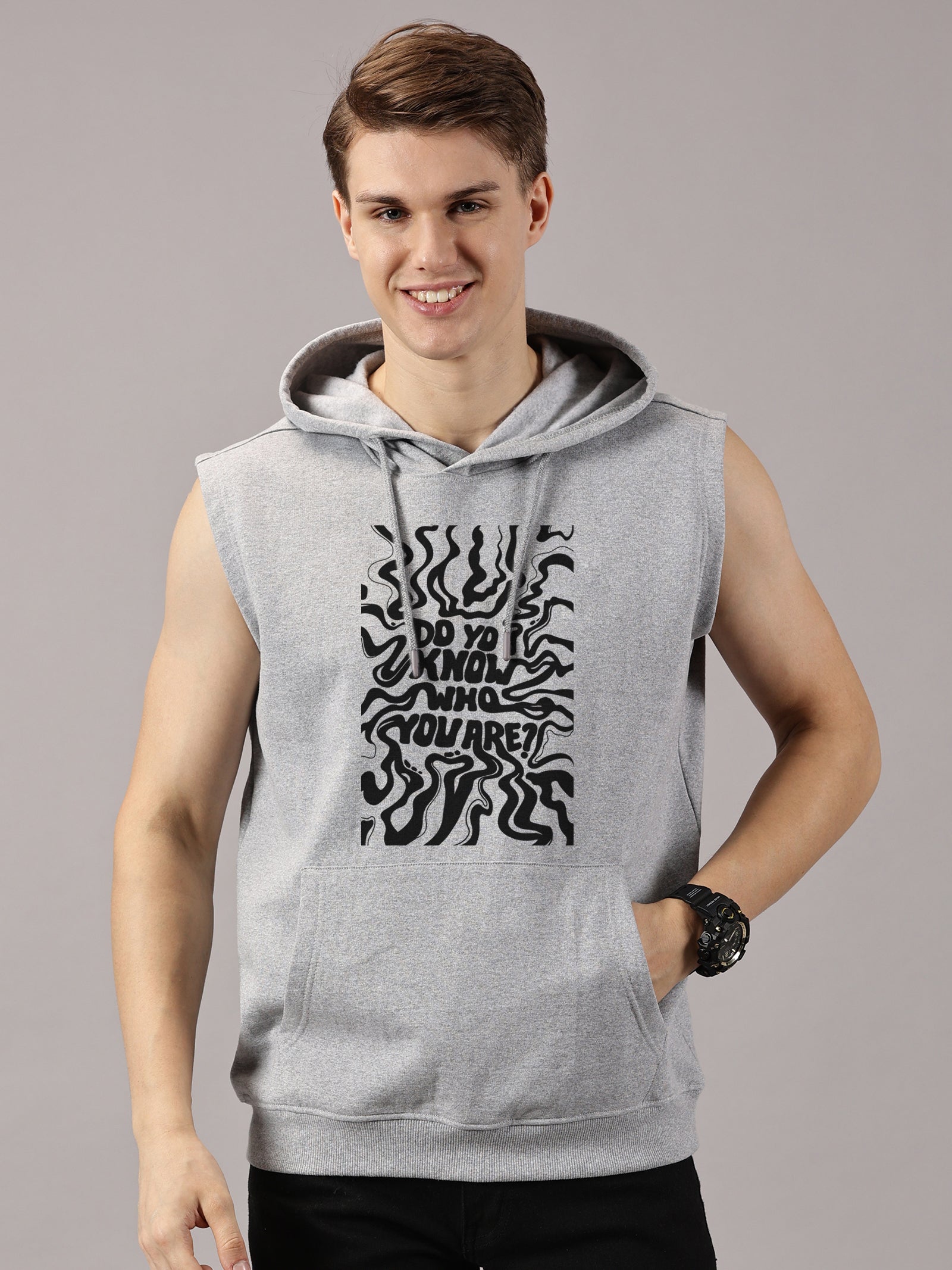 Do you know Printed Sleeveless Pullover Hoodie
