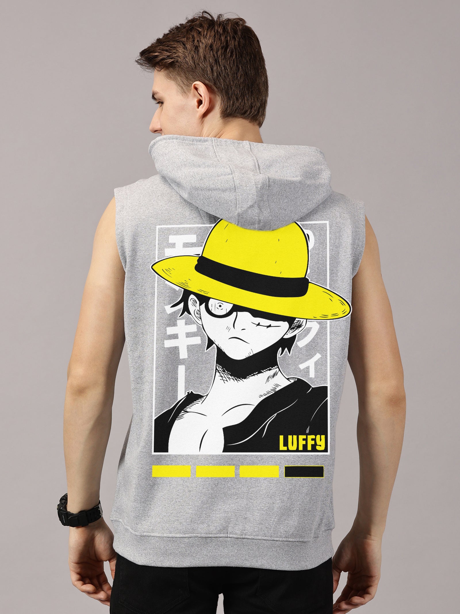 Luffy Printed Sleeveless Pullover Hoodie