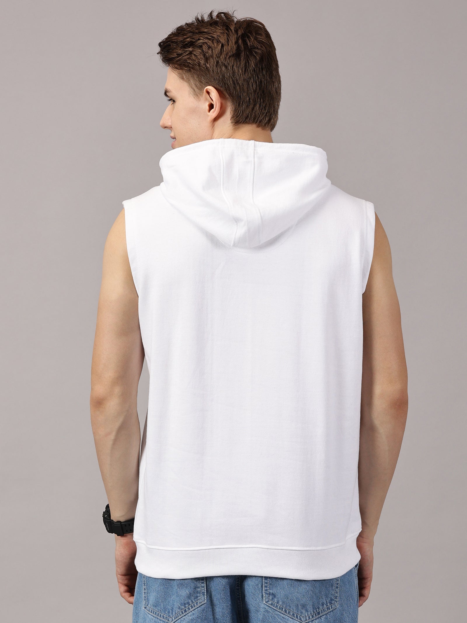 Angel Printed Sleeveless Pullover Hoodie