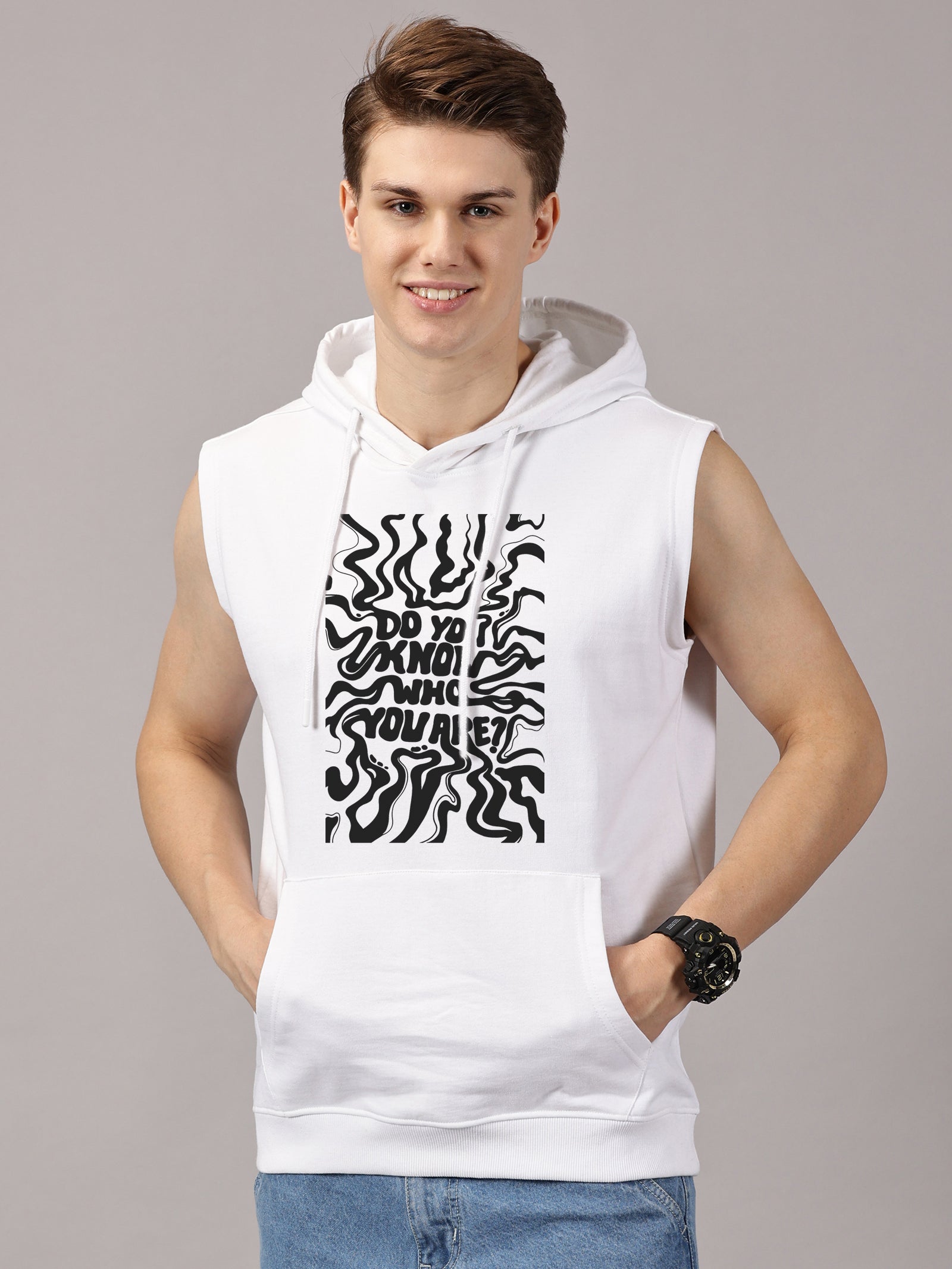 Do you know Printed Sleeveless Pullover Hoodie