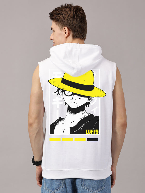 Luffy Printed Sleeveless Pullover Hoodie