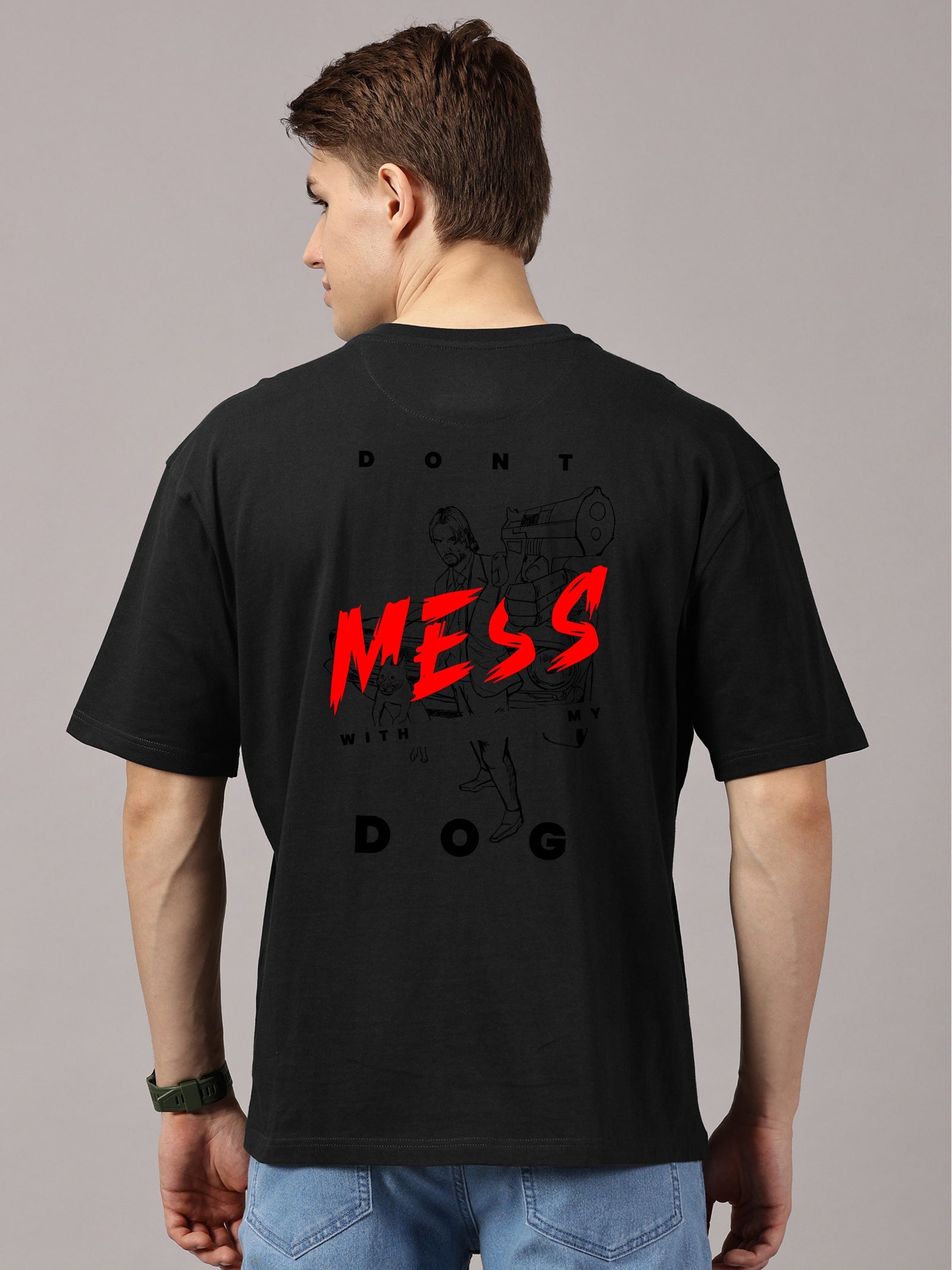 John Wick Printed Oversized Drop Shoulder T-Shirt