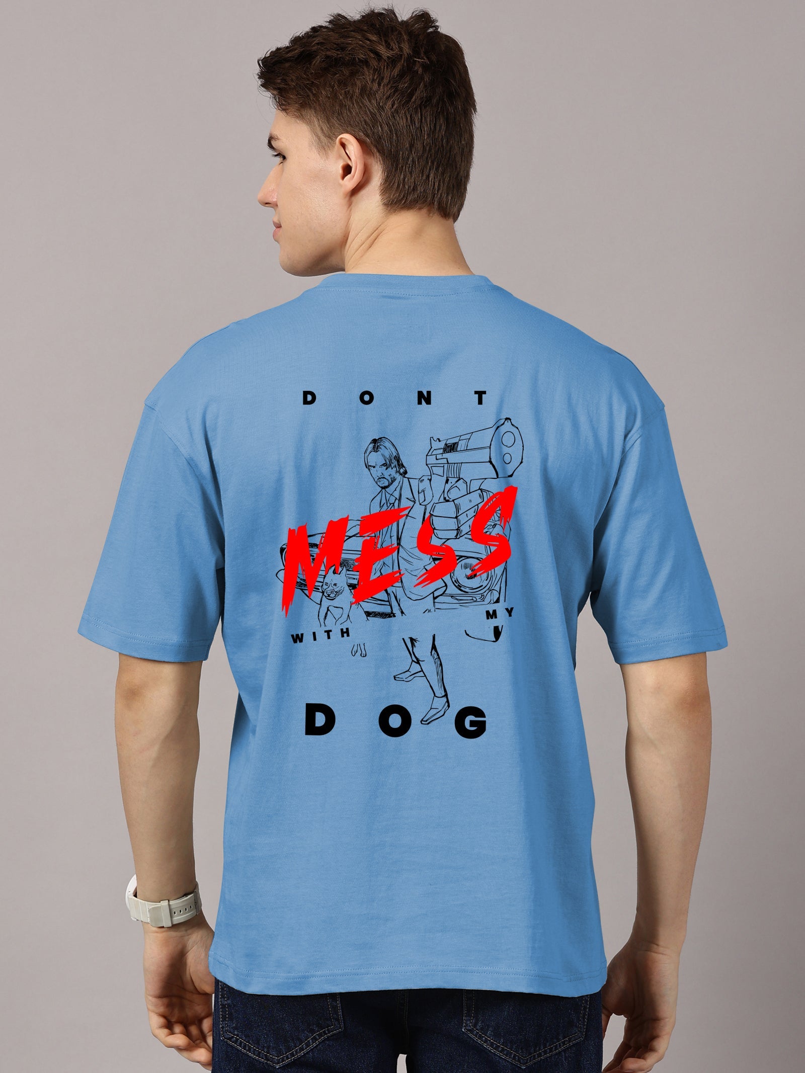 John Wick Printed Oversized Drop Shoulder T-Shirt