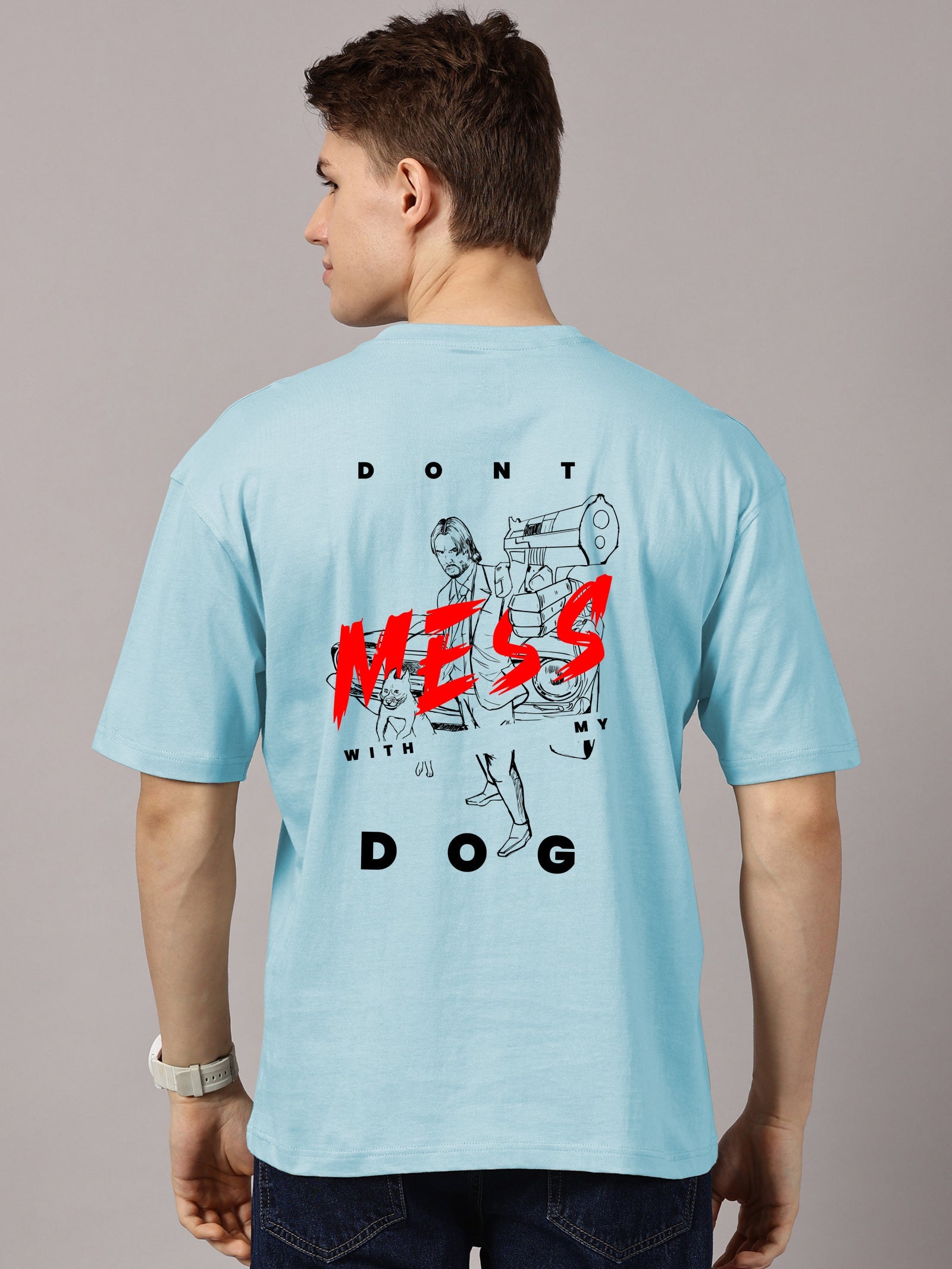 John Wick Printed Oversized Drop Shoulder T-Shirt