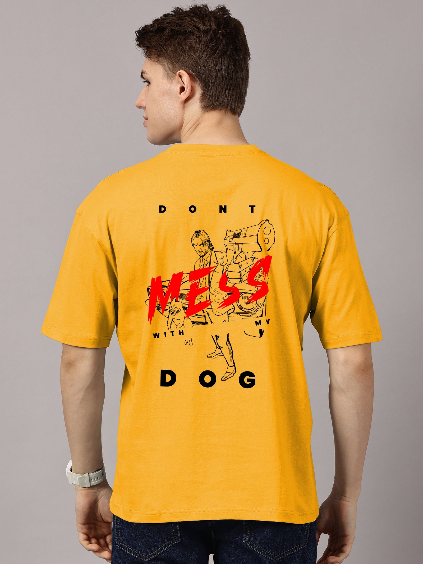 John Wick Printed Oversized Drop Shoulder T-Shirt