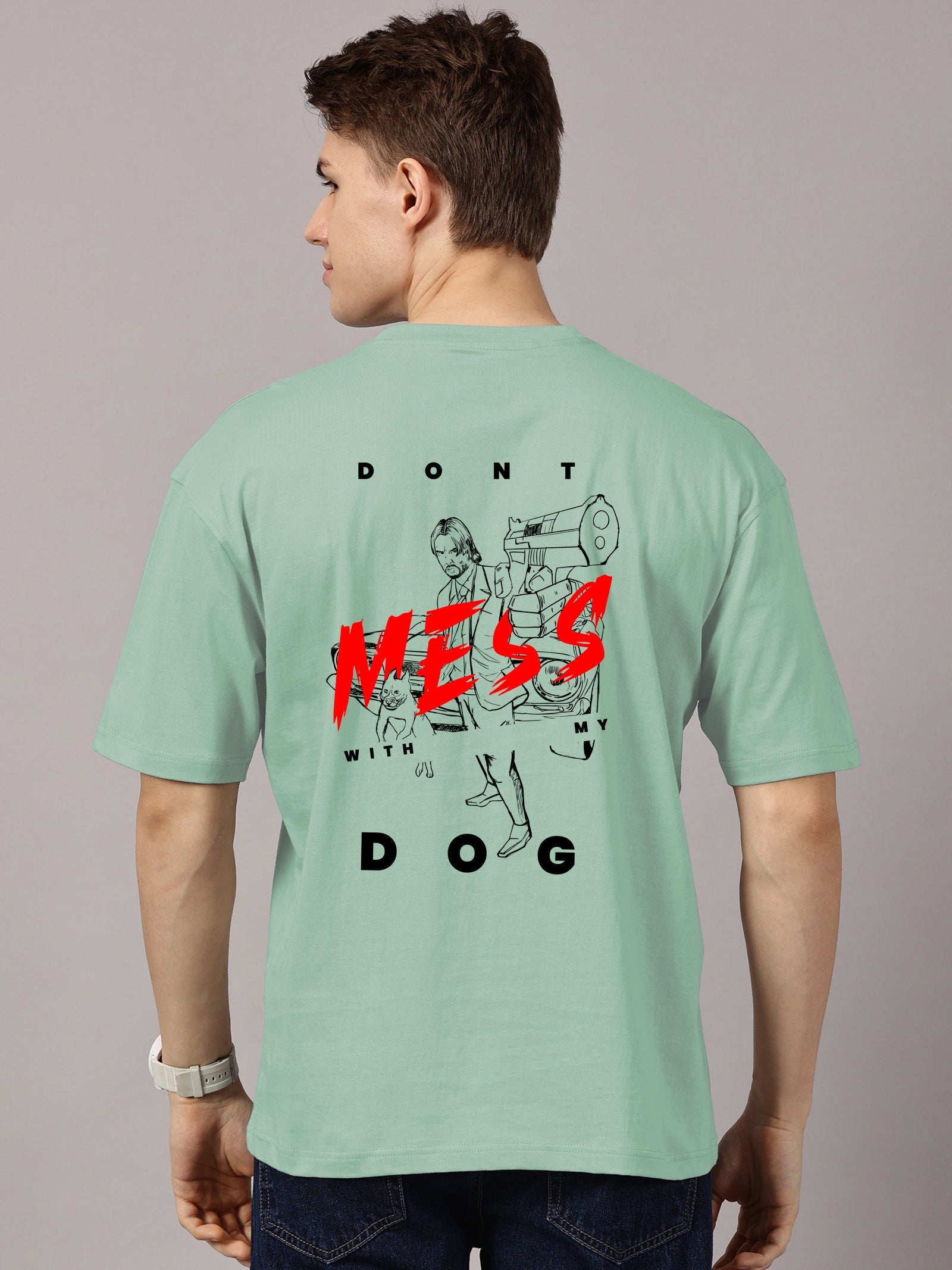 John Wick Printed Oversized Drop Shoulder T-Shirt