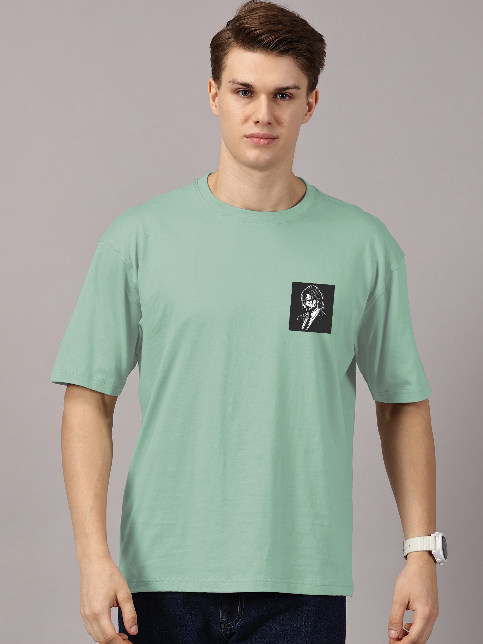 John Wick Printed Oversized Drop Shoulder T-Shirt