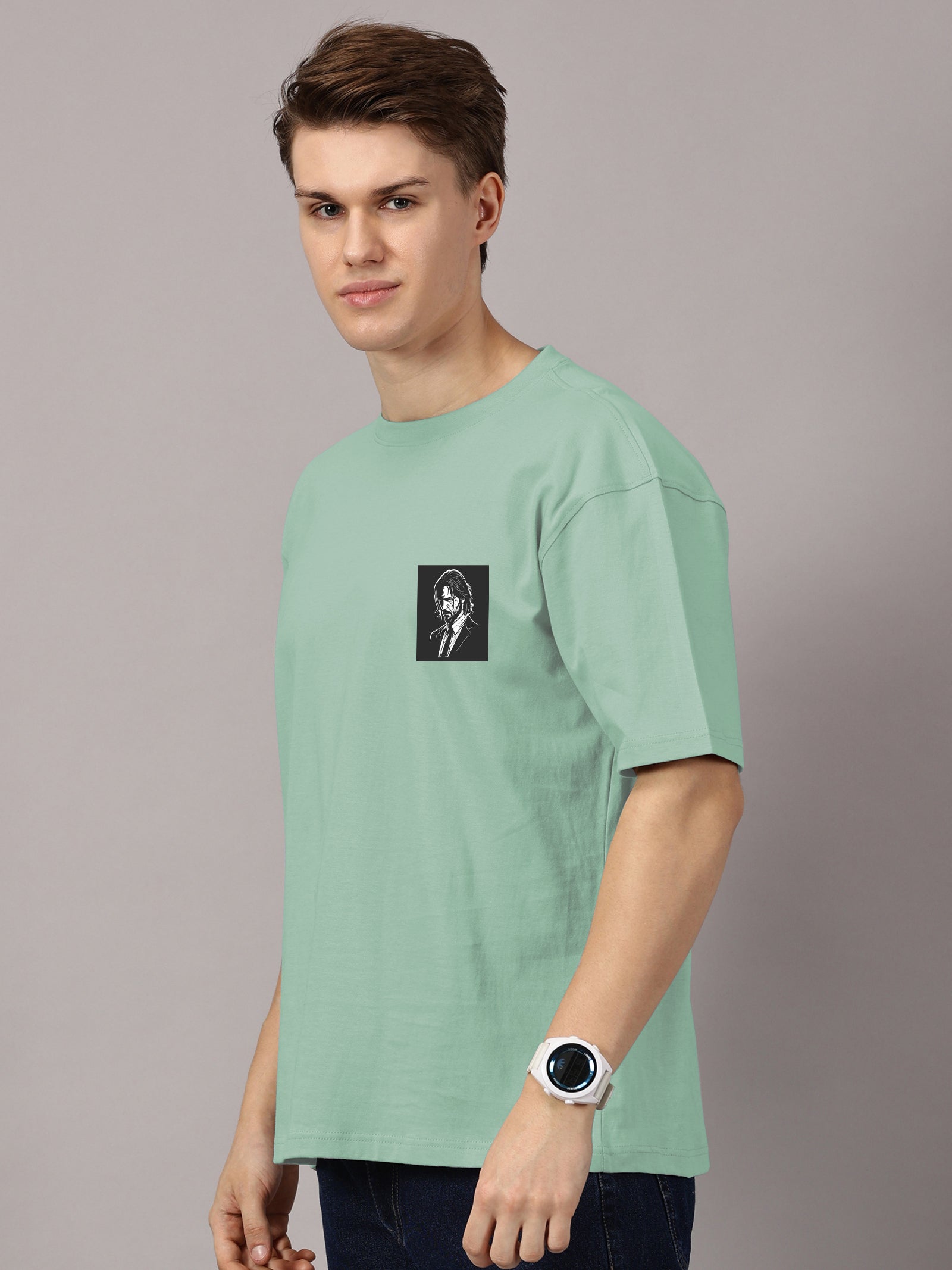 John Wick Printed Oversized Drop Shoulder T-Shirt