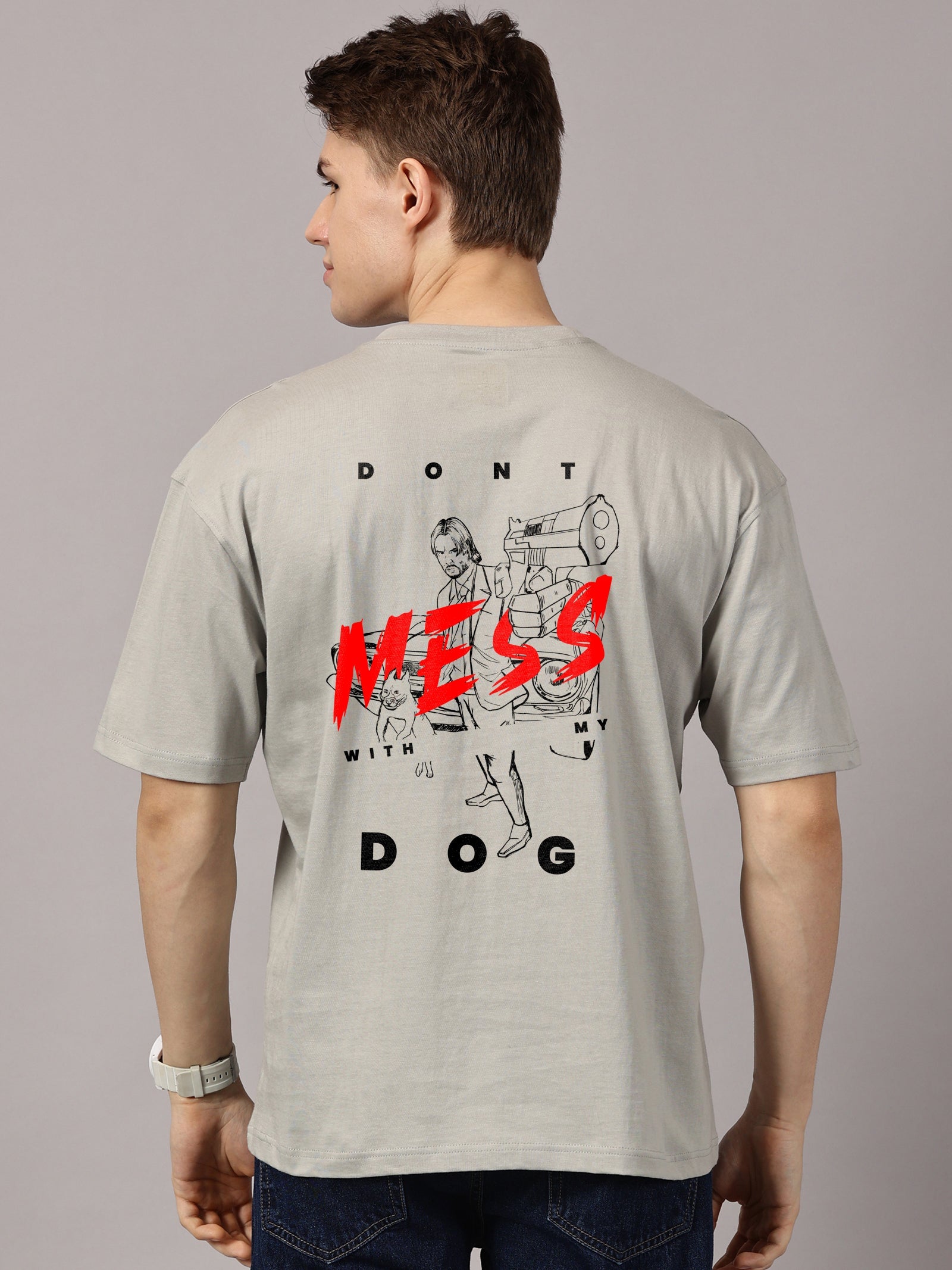 John Wick Printed Oversized Drop Shoulder T-Shirt