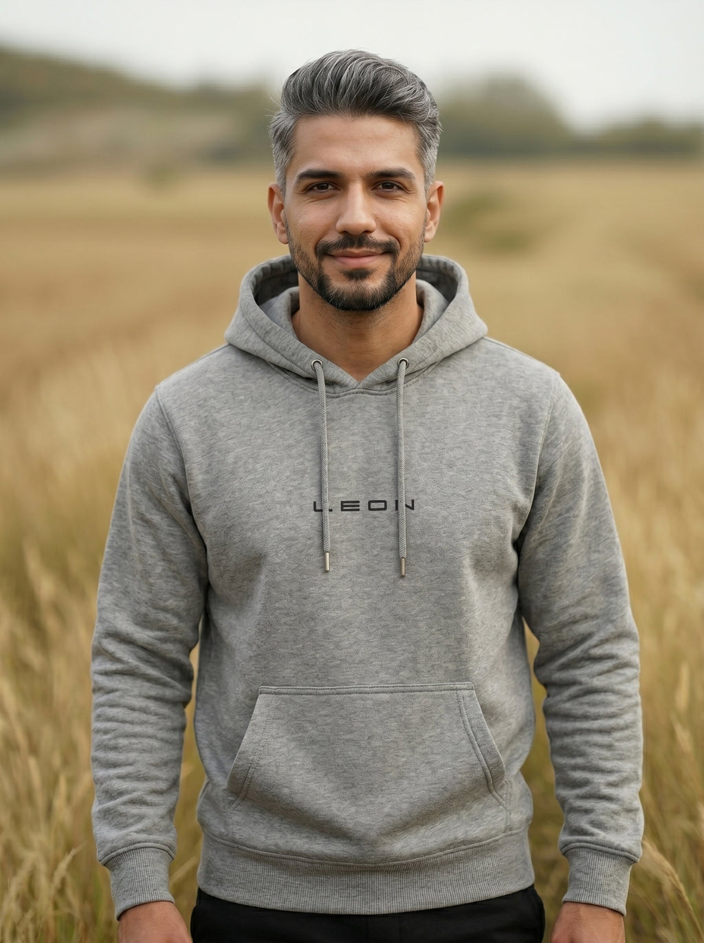 Leon Printed Kangaroo Pocket Full Sleeve  Pullover  Hoodie LEON