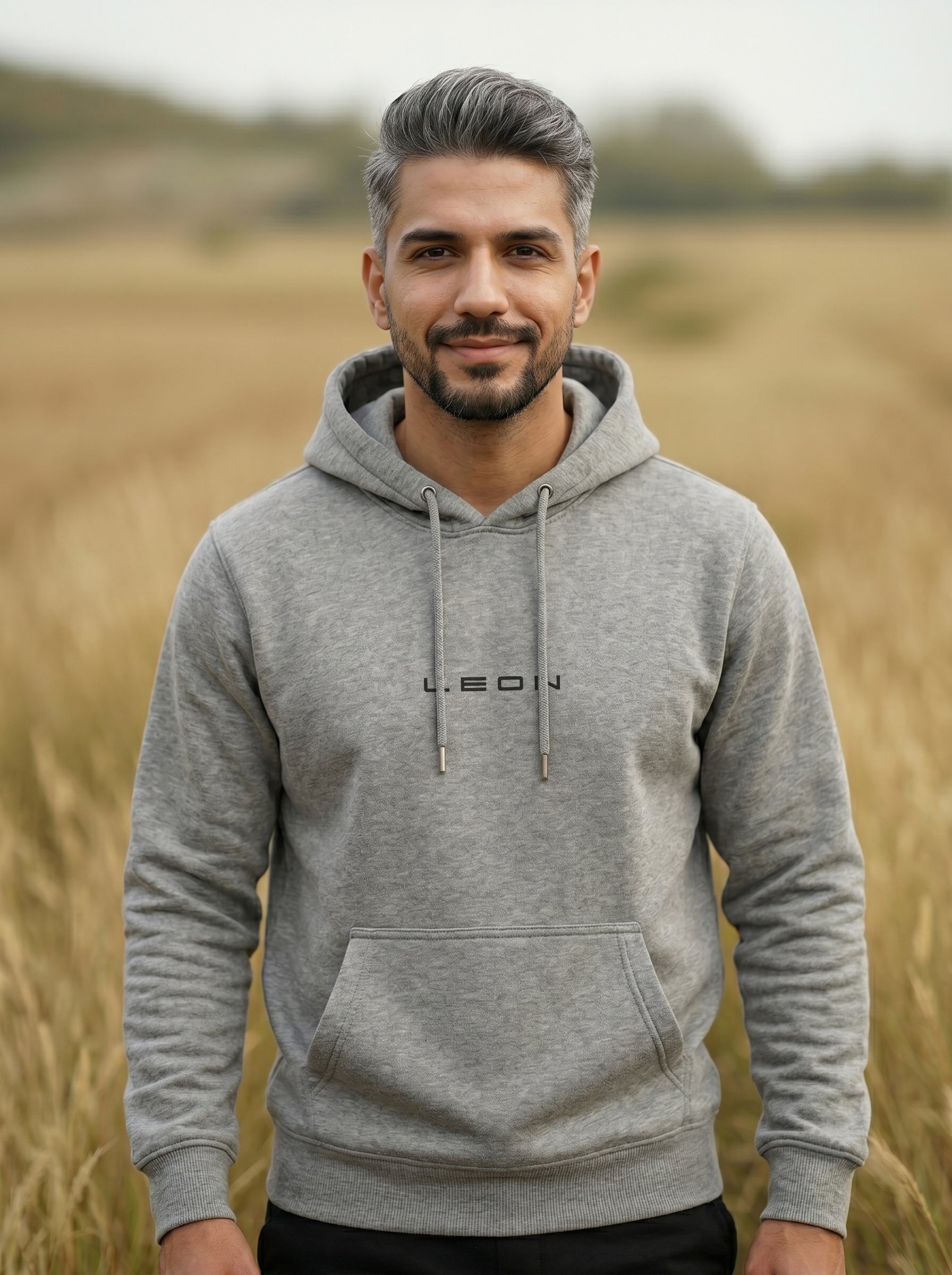 Leon Printed Kangaroo Pocket Full Sleeve  Pullover  Hoodie LEON
