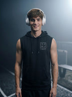 Leon Stamp Printed Sleeveless Pullover Hoodie LEON