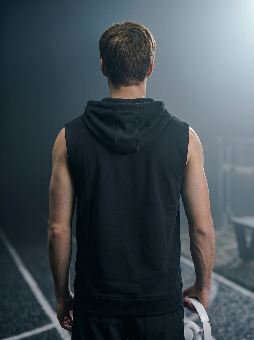 Leon Stamp Printed Sleeveless Pullover Hoodie LEON
