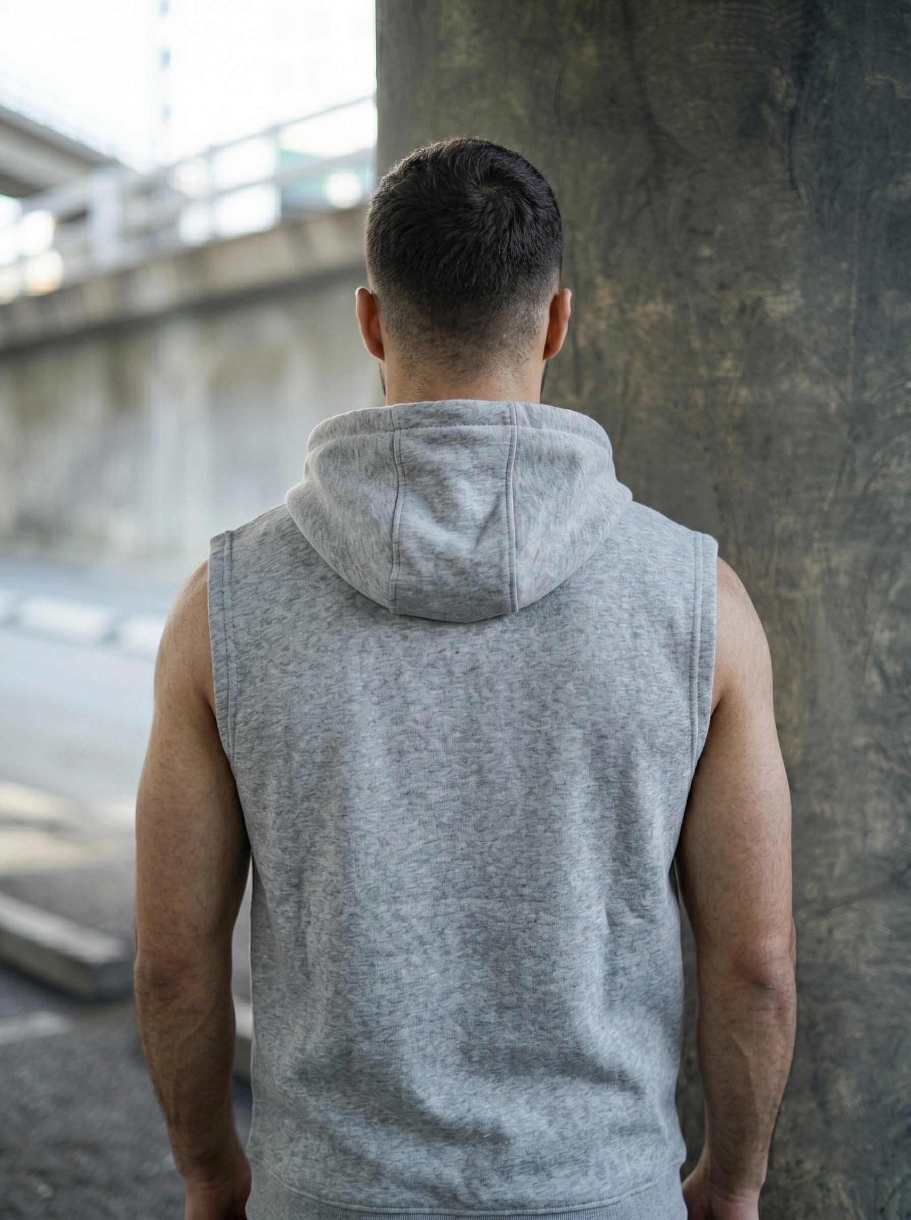 Leon Stamp Printed Sleeveless Pullover Hoodie LEON