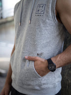 Leon Stamp Printed Sleeveless Pullover Hoodie LEON