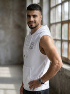Leon Stamp Printed Sleeveless Pullover Hoodie LEON