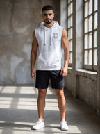 Leon Stamp Printed Sleeveless Pullover Hoodie LEON