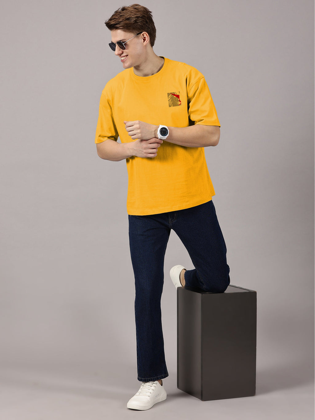 Lion Power Printed Oversized Drop Shoulder T-Shirt