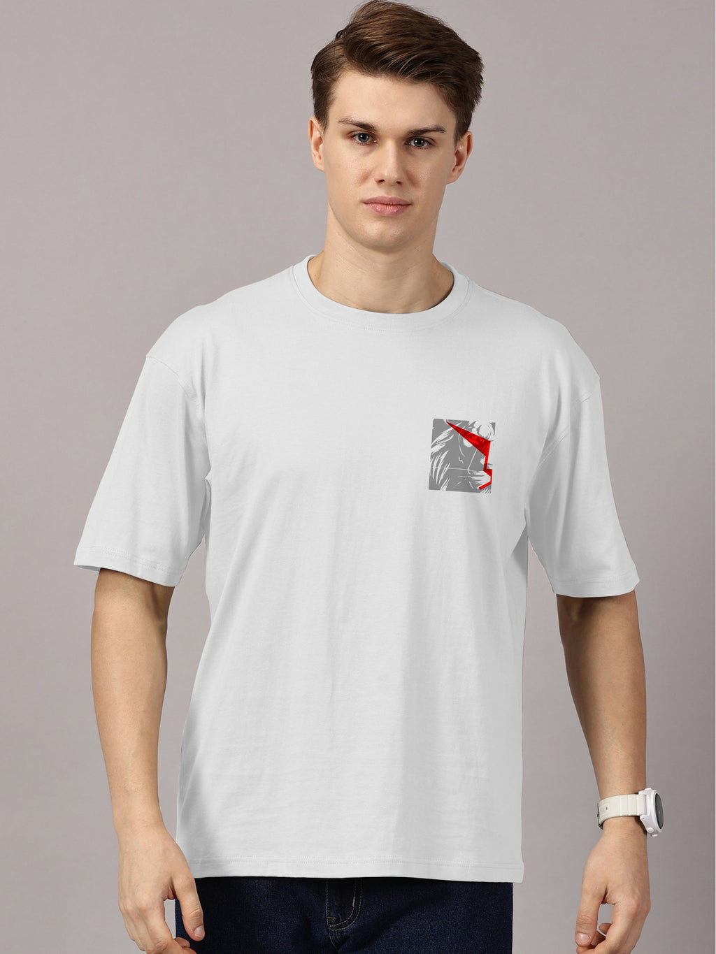 Lion Power Printed Oversized Drop Shoulder T-Shirt