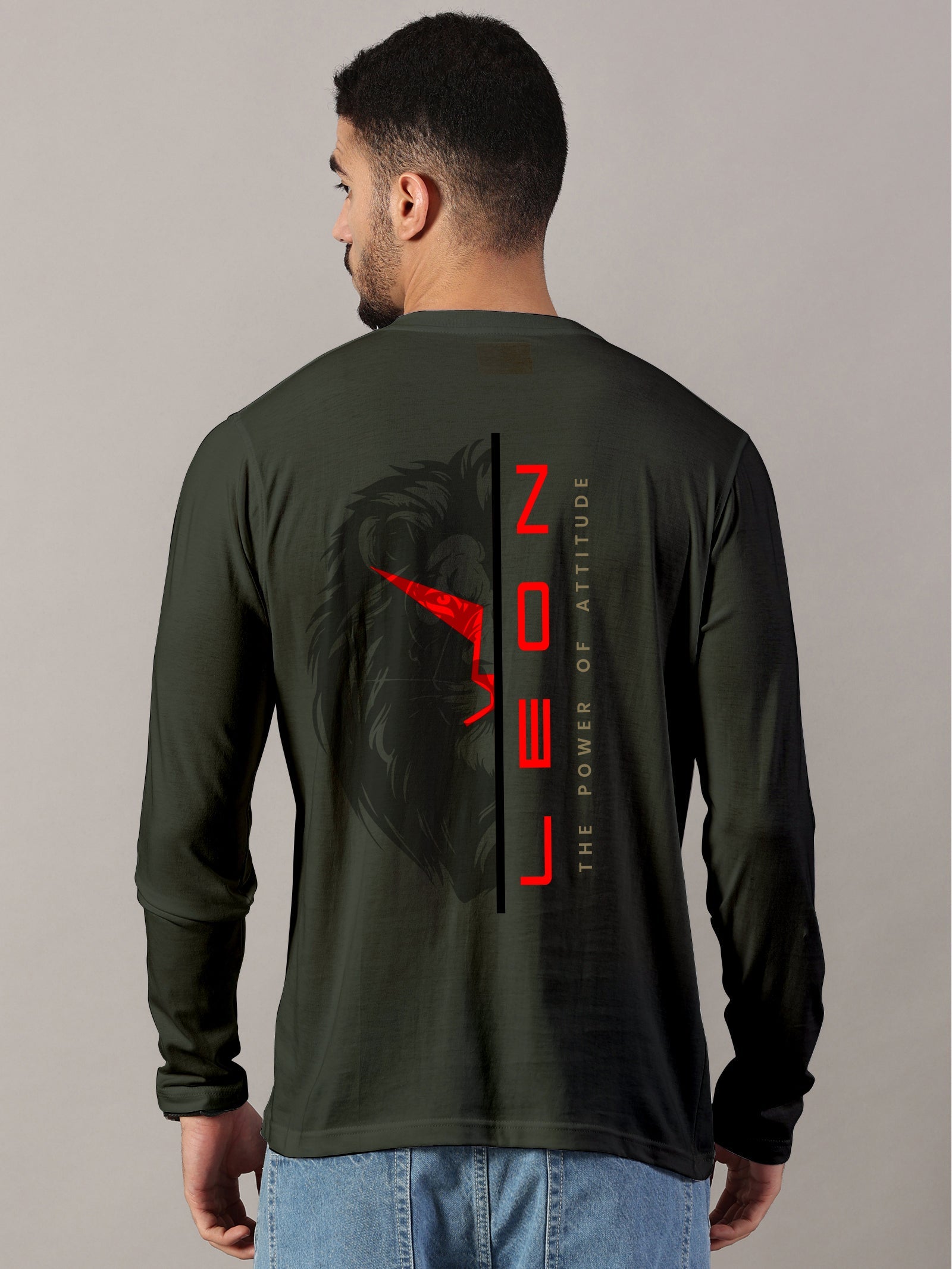 Lion Power Printed Full Sleeve T-Shirt