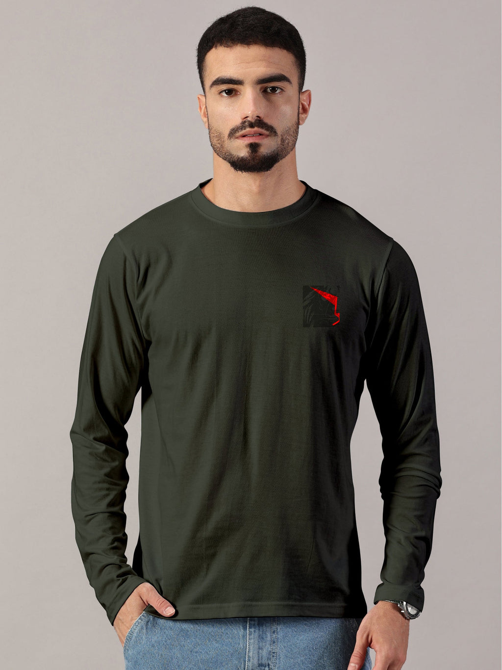 Lion Power Printed Full Sleeve T-Shirt