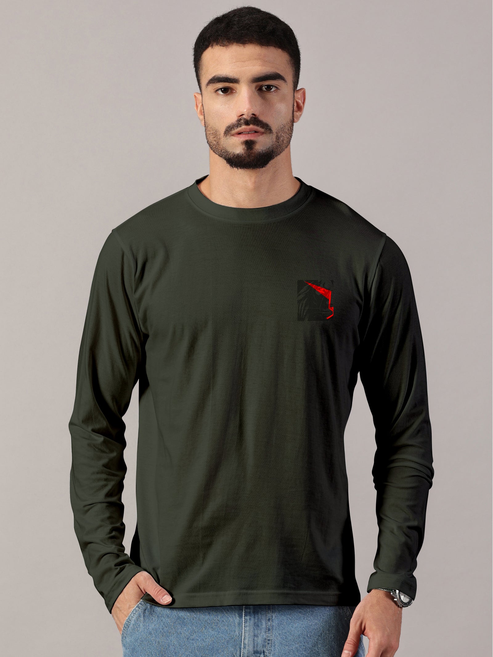 Lion Power Printed Full Sleeve T-Shirt