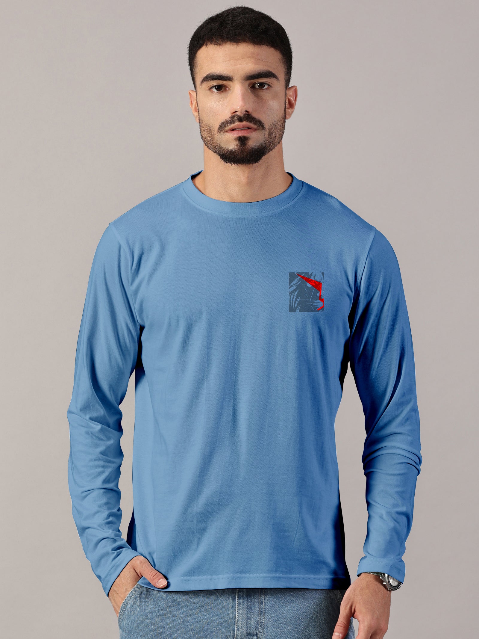 Lion Power Printed Full Sleeve T-Shirt