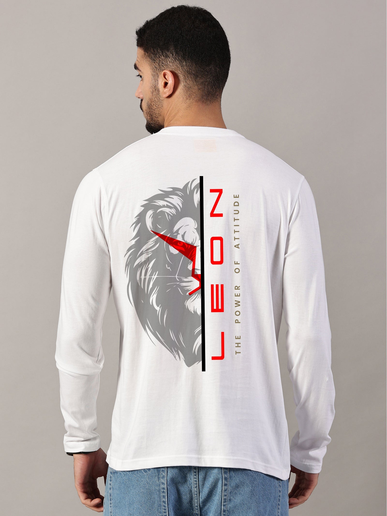 Lion Power Printed Full Sleeve T-Shirt